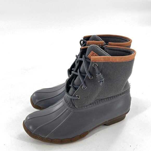Sperry Saltwater Duck Boot 7 NWOT Gray Wool Rain Ankle Comfort Womens - Picture 3 of 8